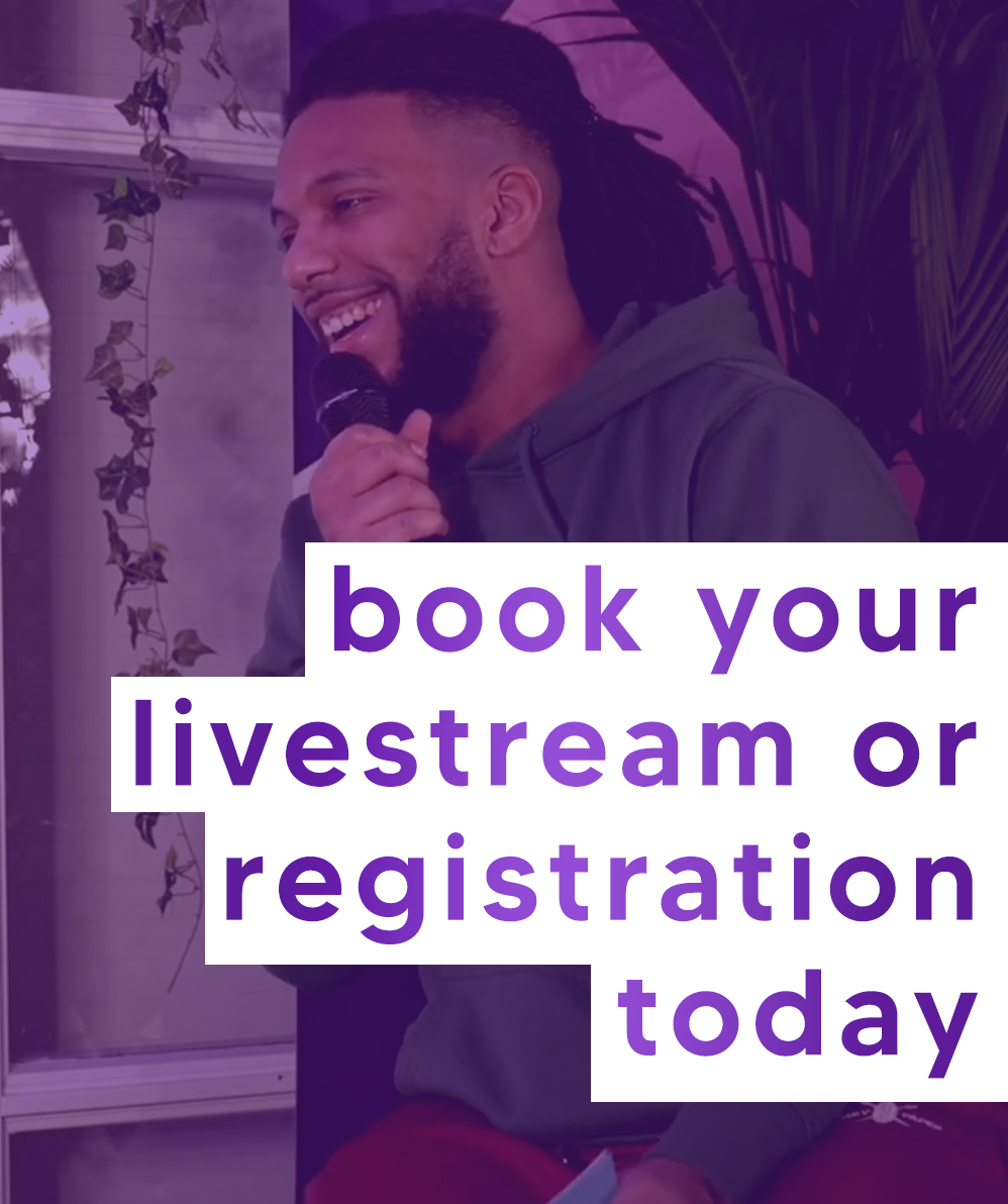 Page Art: Secure Your Spot - Book Your Livestream or Registration Today with Monutes.