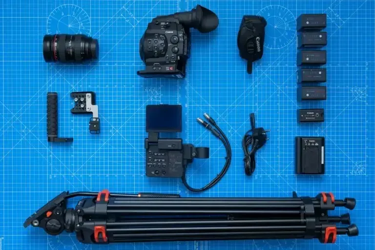 Camera-equipment voor een professionele videoproductie