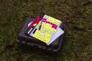 Clapperboard met aantekeningen als voorbereiding voor een videoshoot